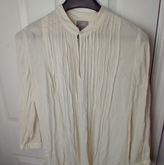 J. Jill creme long sleeve button open front button sleeve long blouse. Size XS - Picture 1 of 11